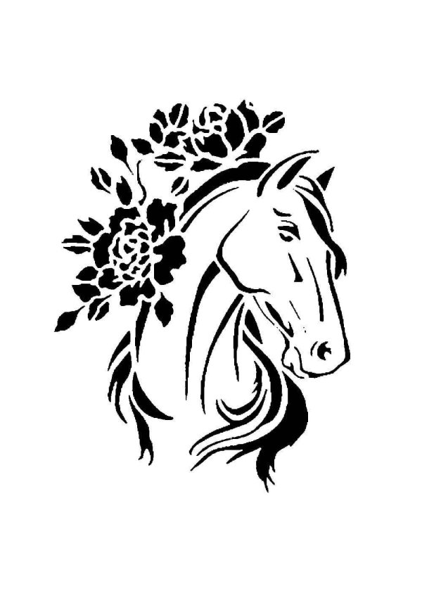 трафарет лошадка