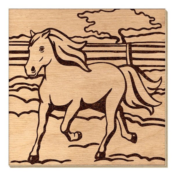 выжигание по дереву лошади