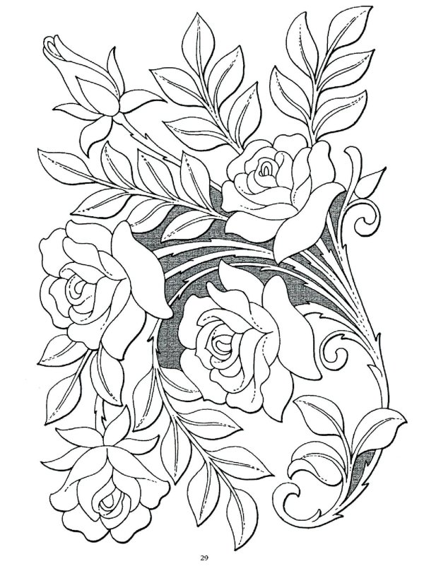 цветочная раскраска