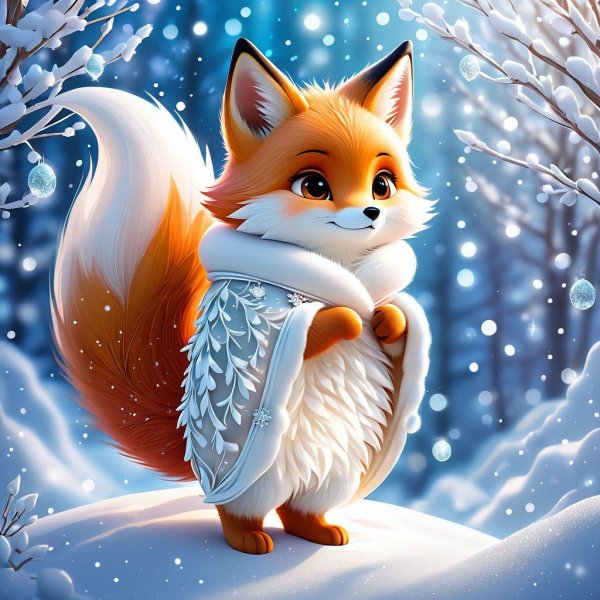 мультяшная лисичка