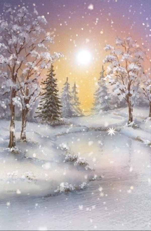 картина зимы с анимацией