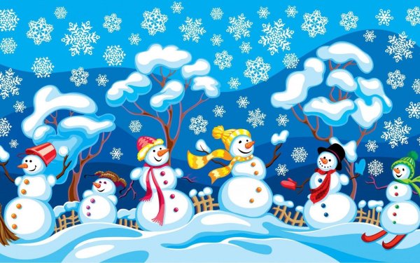 фон со снеговиком