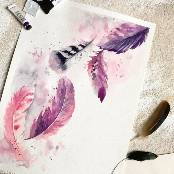 акварельные перья
