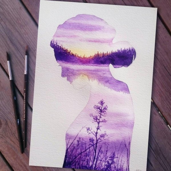 интересные рисунки акварелью