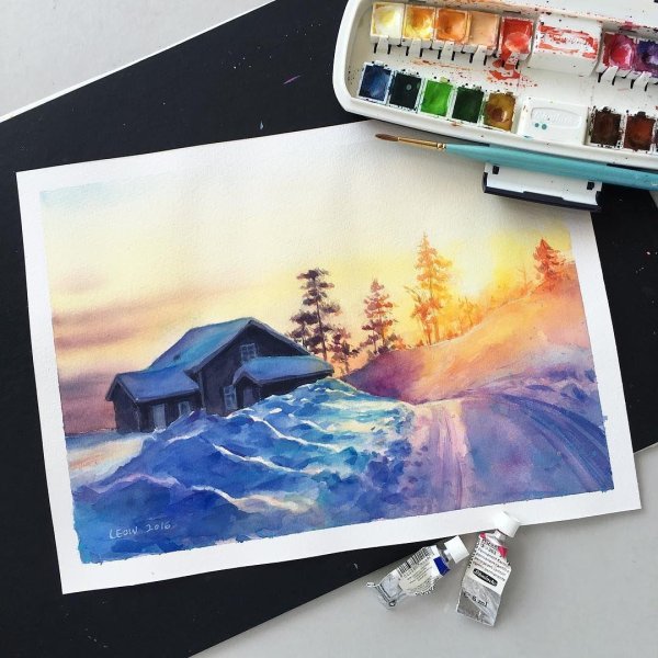 акварельная картина