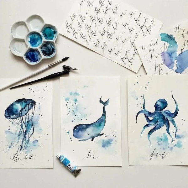 акварельные рисунки