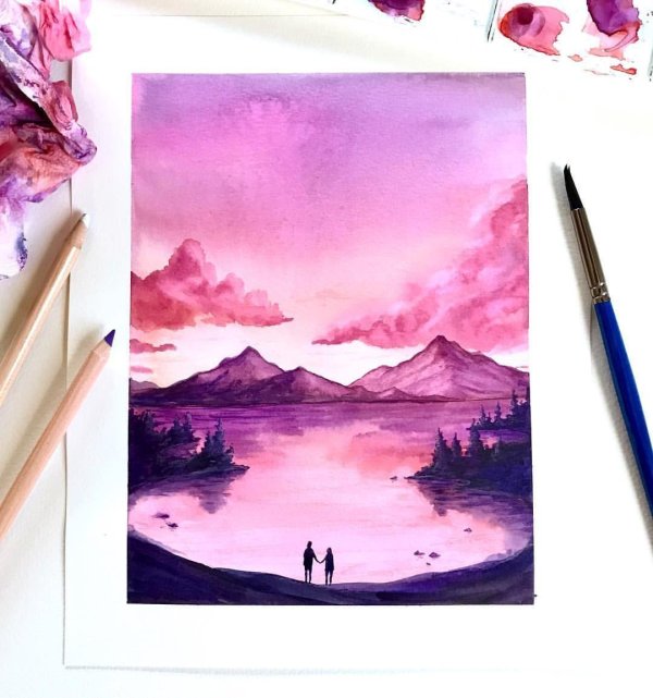 красивые рисунки акварелью легкие