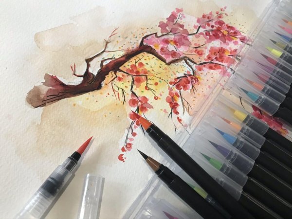 рисовали акварелями