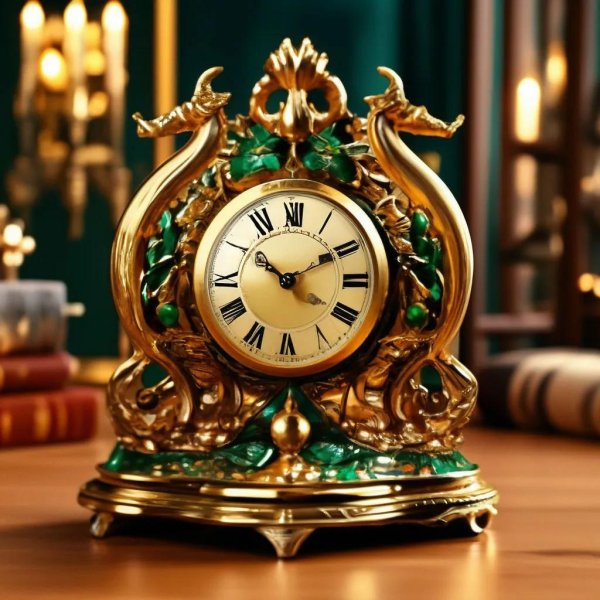 малахитовые часы