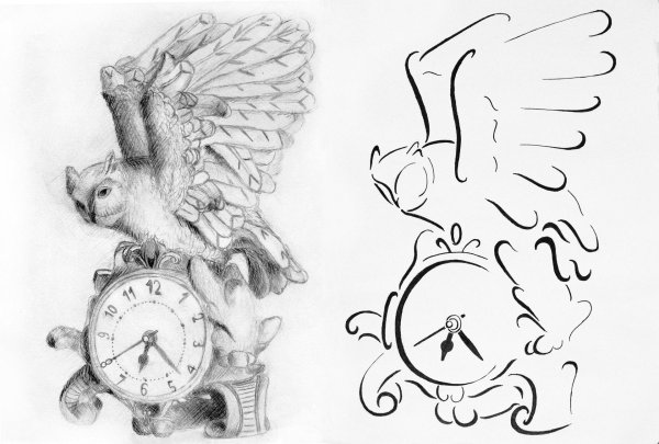 эскиз тату сова