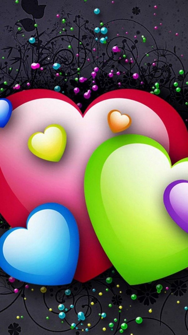 разноцветное сердечко