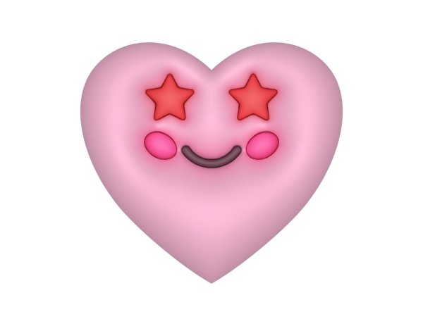 розовое сердечко смайлик