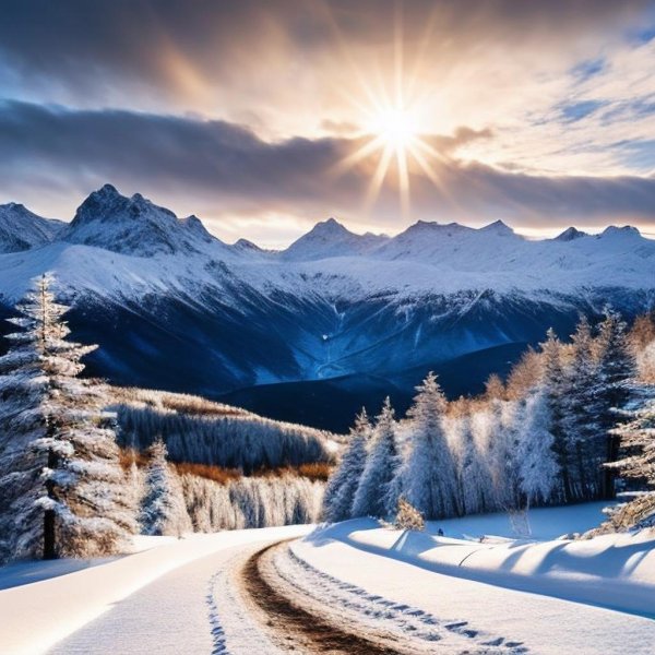 зима красивая