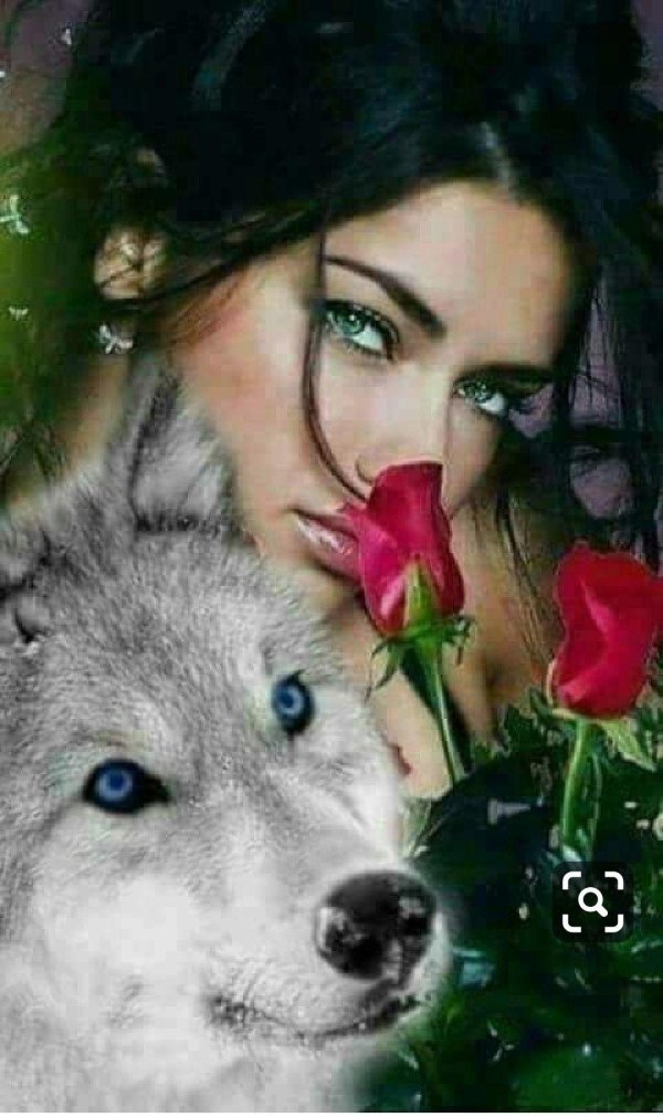 девушка с волками