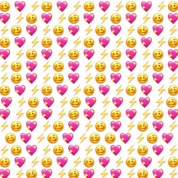 много смайликов сердечек