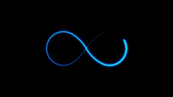 знак бесконечности на черном фоне