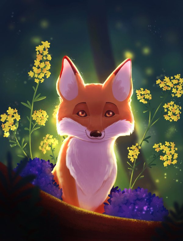 мультяшная лисичка