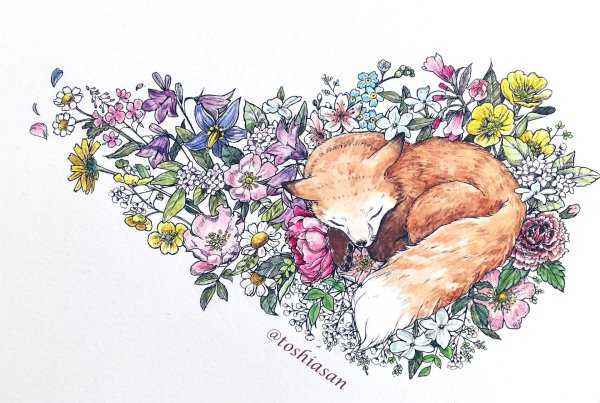 открытка с лисой