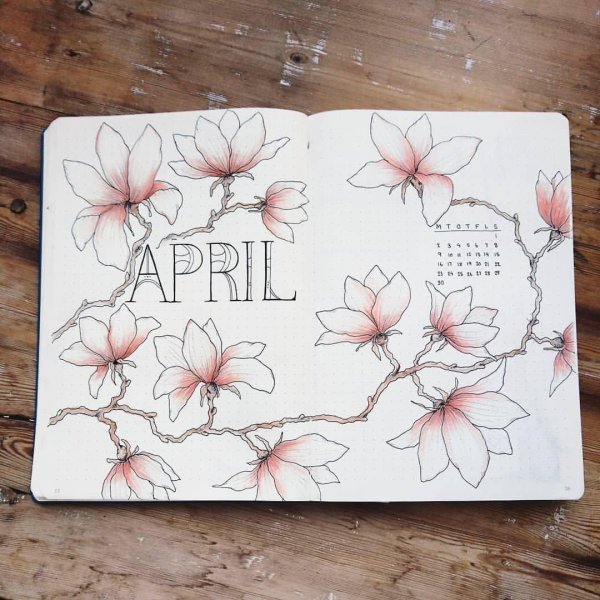 буллет джорнал апрель