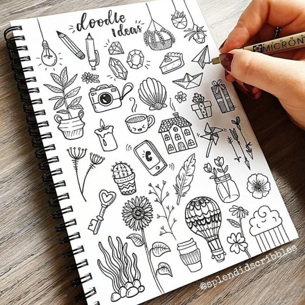 рисунки в скетчбуке