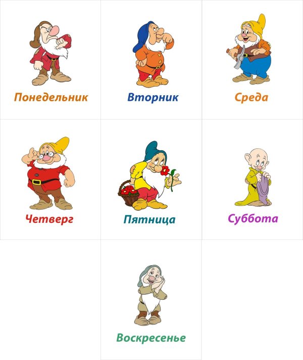 дни недели карточки