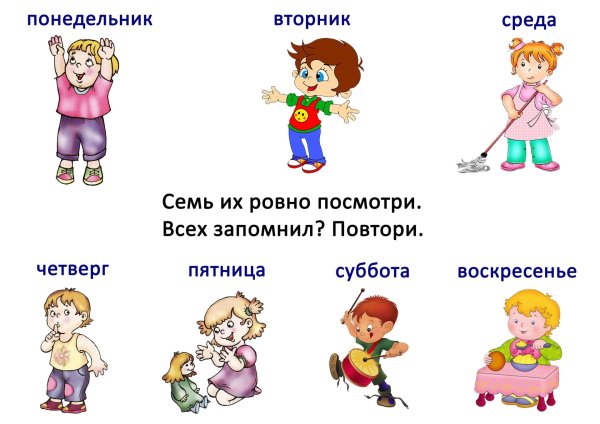 дни недели для дошкольников