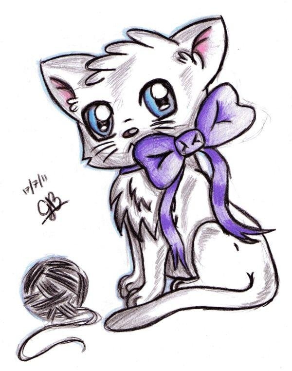 рисунки котят для срисовки