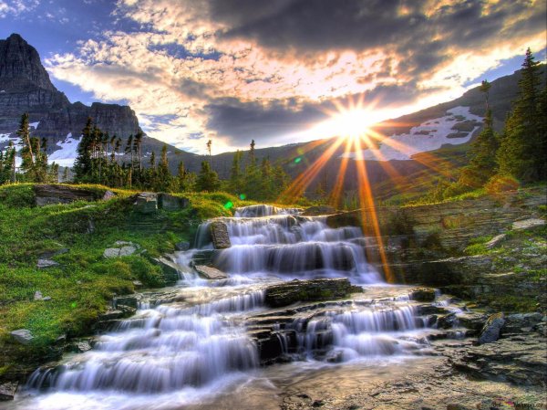 природа водопад