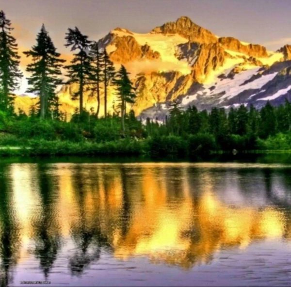 горы озеро лес