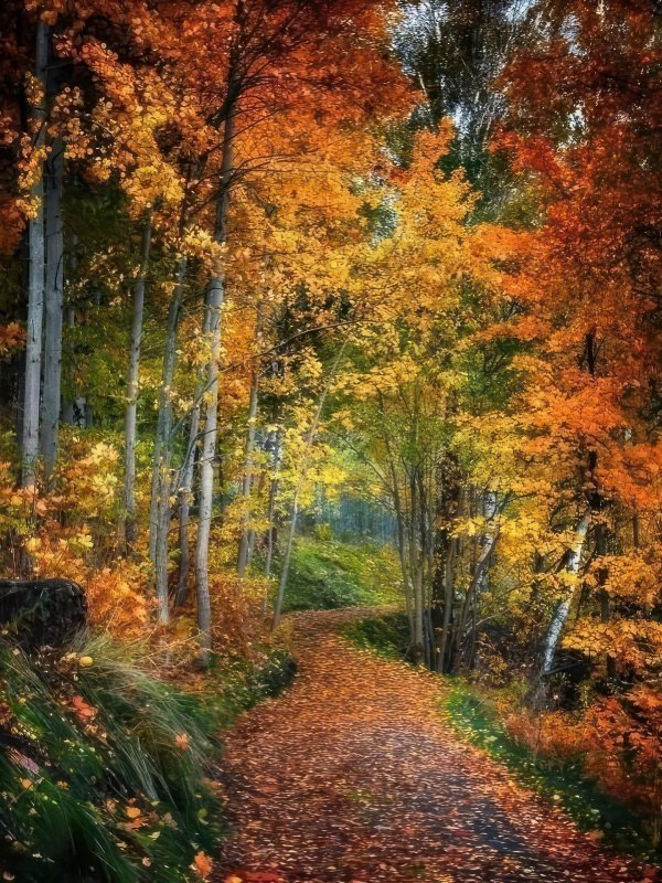 в осеннем лесу