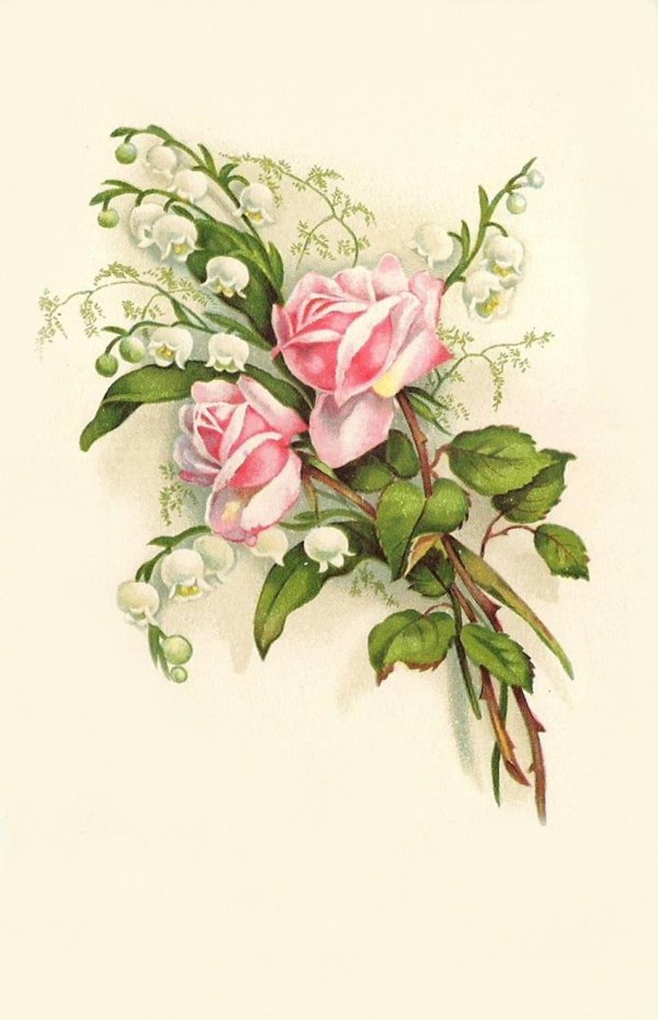 старинные открытки с цветами