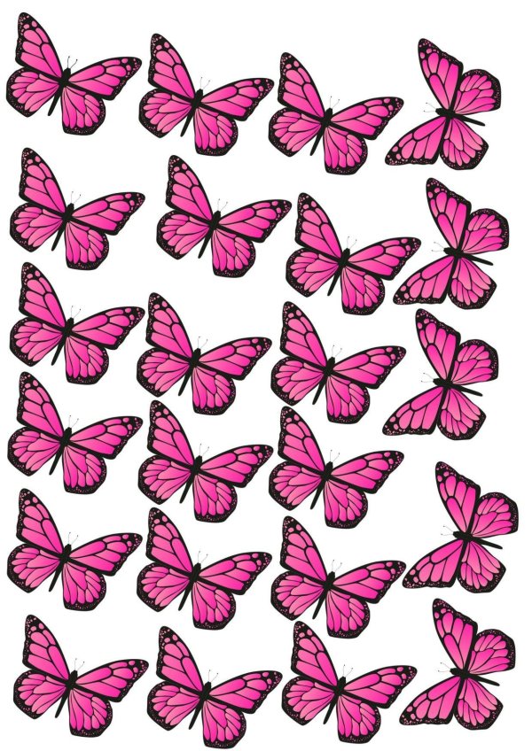 розовые бабочки для печати