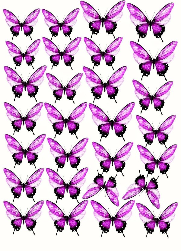 сиреневые бабочки для печати