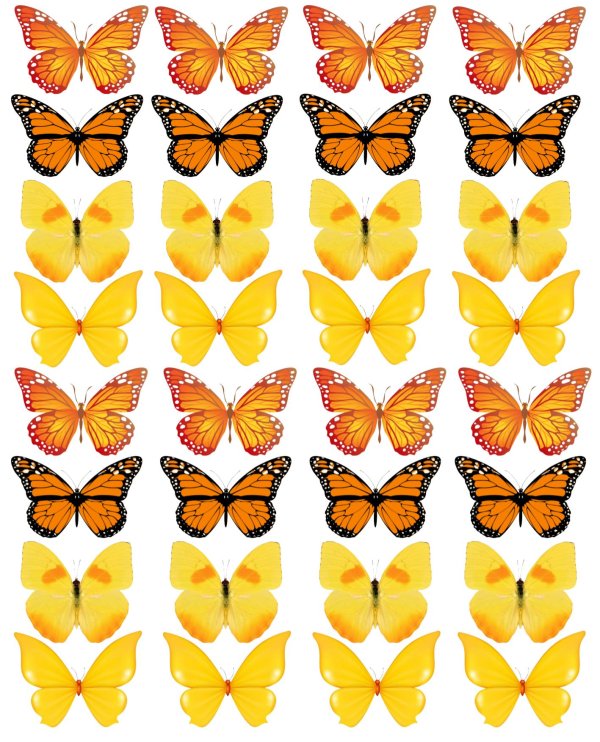 бабочки сахарная печать