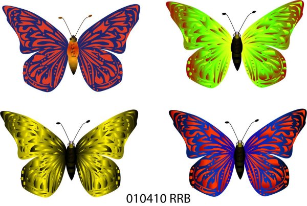 разноцветные бабочки для вырезания