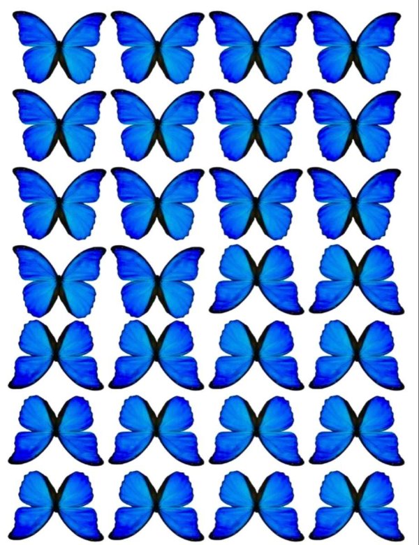 бабочки для распечатки голубые