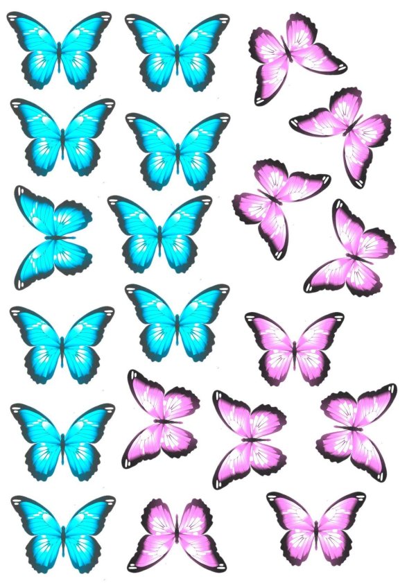 бабочки для сахарной печати