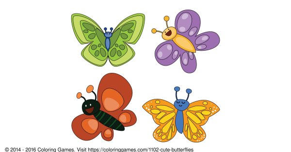 бабочки мультяшные