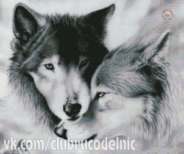 вышивка волки