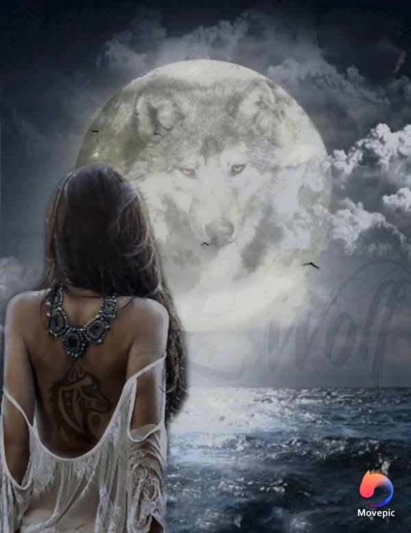 красивая девушка с волком