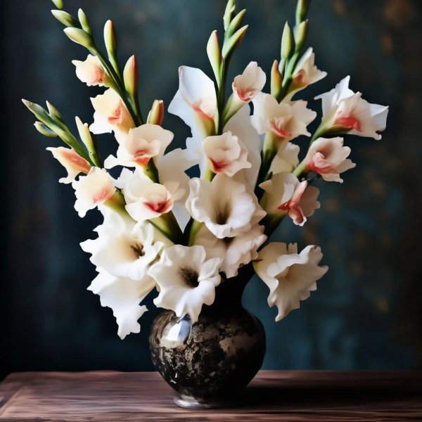 гладиолусы в вазе