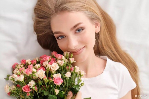 цветы девушка