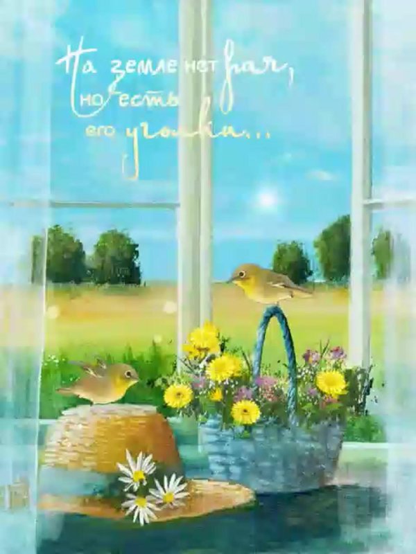 открытка с летним утром