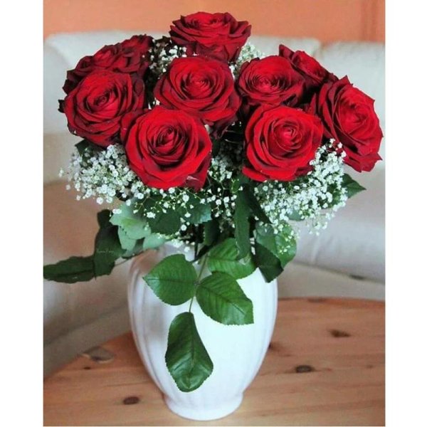 букет с красными розами