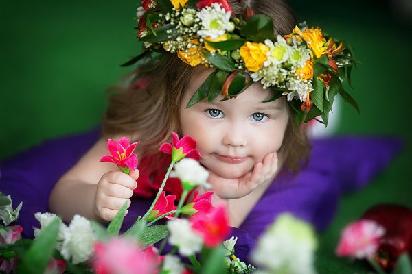 дети и цветы