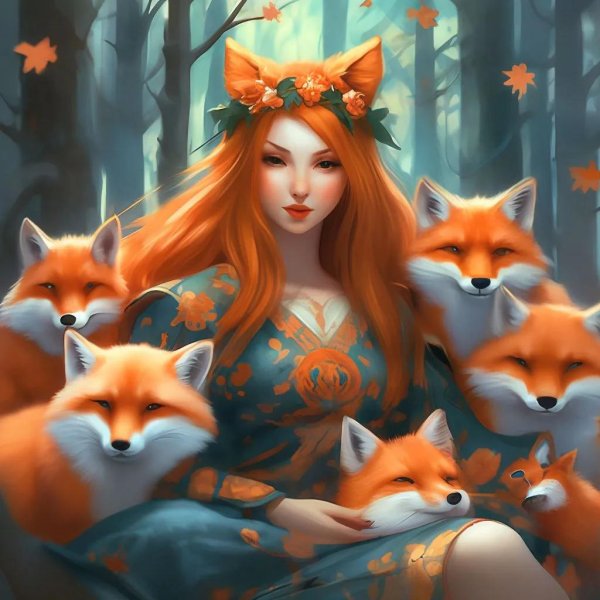 девушка лисичка