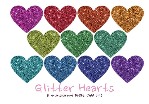 sparkle glitter hearts