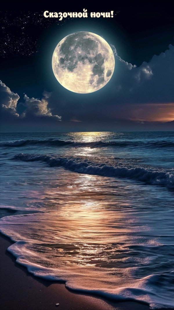 море лунной ночью