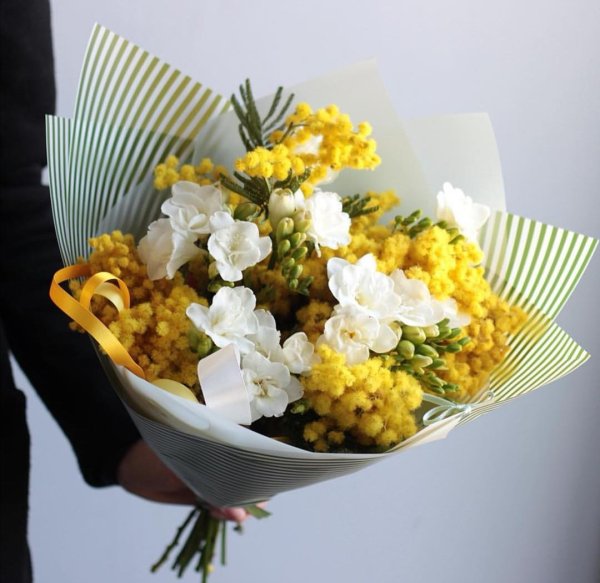 мимоза и фрезия