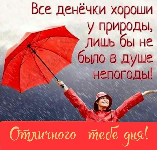 все денёчки хороши у природы лишь бы не было в душе непогоды